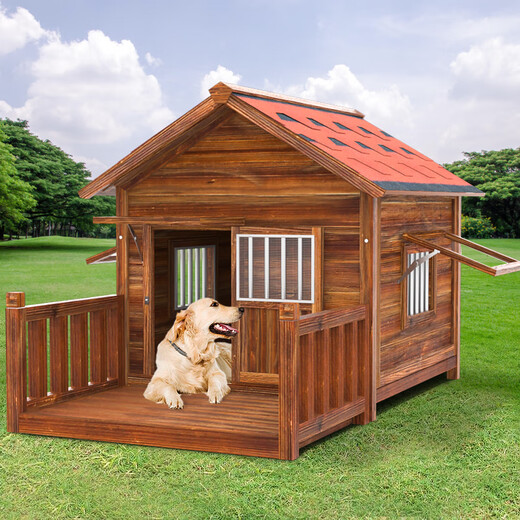 HKFX solid wood dog cage outdoor rainproof wooden dog house house waterproof doghouse large dog outdoor windproof four-season doghouse 5XL-for extra large dogs-single house with windows on both sides_with screen window cover side door including door installation HKFX solid wood dog cage outdoor rainproof wooden dog house house waterproof doghouse large dog outdoor windproof four-season doghouse 5XL-for extra large dogs-single house with windows on both sides_with screen window cover side door including door installation