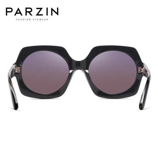 帕森（PARZIN） 偏光太阳镜女 复古板材驾驶镜女大框修脸潮墨镜 9740 黑框石纹腿