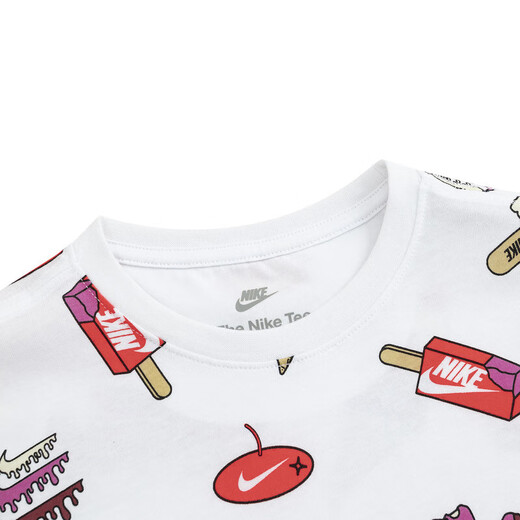
NIKE Nike Children's Clothing 2025 Summer Boys and Girls Ice Cream Pattern Print T-shirt Children's Versatile Fashion Short Sleeves