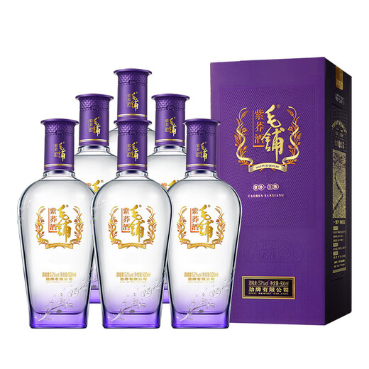Maopu Liquor Jin Brand Maopu Tartary Buckwheat Liquor Maopu Purple Buckwheat Liquor 52 Degree Herbal Liquor New Year’s Day Gift 52 Degree 500mL 6 Bottles Full Box