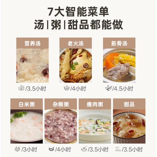 Bear electric stew pot, electric stew pot, soup pot, stew pot, white porcelain stew pot for 3-4 people, ceramic fully automatic porridge pot, direct stew electric stew pot DDG-D30H5 3L