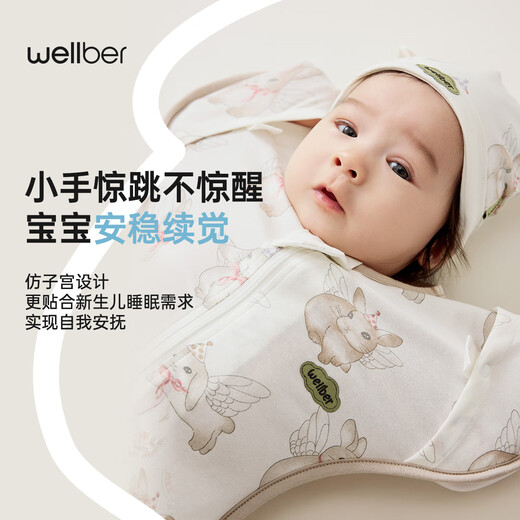 WELLBER (WELLBER) Newborn baby anti-shock sleeping bag surrender baby 0-6 months package anti-kick quilt Lulin Xiaomenghu L