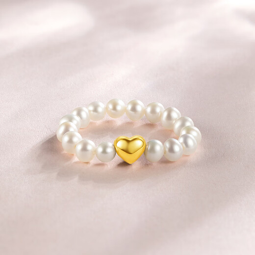 Saturday blessing yellow 18K gold pearl ring for women love gold ring birthday gift X0111071 ring