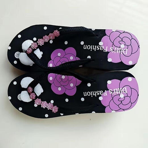 Yimi Mei Vietnam zapatillas pingxianas para mujeres en verano sandalias de playa al aire libre para mujeres anti-deslizamiento intensificado suela gruesa sandalias de espiga resistentes a la espiga morada orquídea_1389 femenino de mujeres altas espiracas 35 35