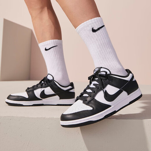 Nike Nike Dunk низкий ретро черно-белая панда, не скользящая и устойчивая к износостойкому мужчинам, легкая кроссовка с низким уровнем крови DD1391-100 40