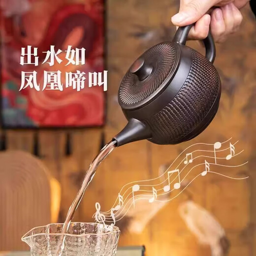 Dingjicheng Fengming Pot Jianshui Purple Pottery Fully Handmade Knife-Engraved Han Wai Pot Large-Capacity Teapot High-end Household Kung Fu Tea Set Purple Pottery Knife-Engraved Fengming Pot-Single Pot Safe Packaging
