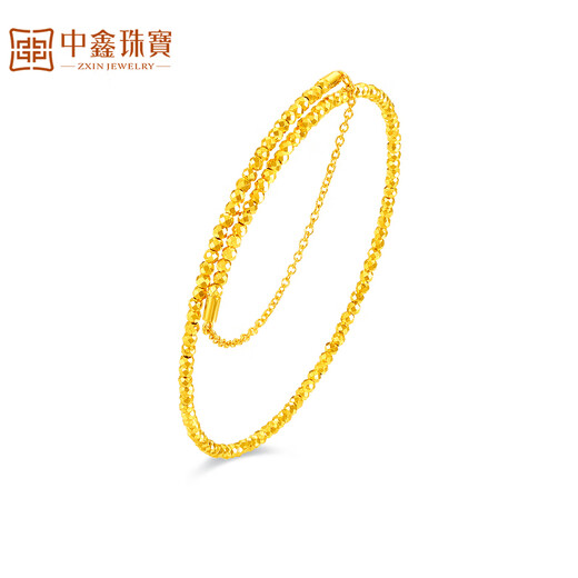 Zhongxin Jewelry Sweet Star 5G Crafts Disco Beads Gold Bracelet Transfer Beads Elastic Bracelet Pure Gold Bracelet for Women Gift Gold Weight 2.71g