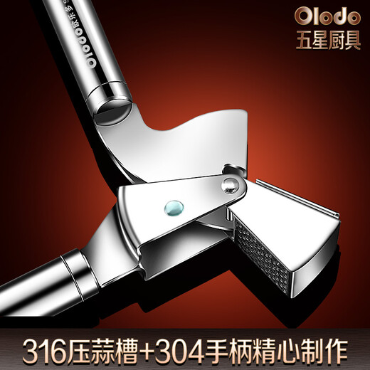 Oraldo 316 stainless steel garlic press manual press garlic tool household kitchen garlic paste making garlic tools antibacterial 316 garlic press free garlic scraper