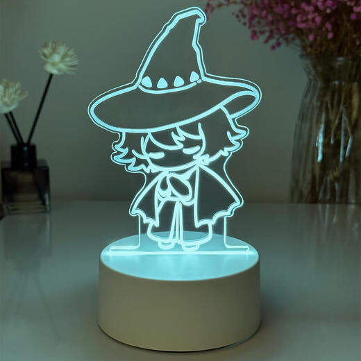 Zhong Chi Light Meets the Surrounding Night Light White Bird Wizard Vanity Garland Initial Doll Doll Birthday Gift Small Ornaments 9923 Cat Three Colors
