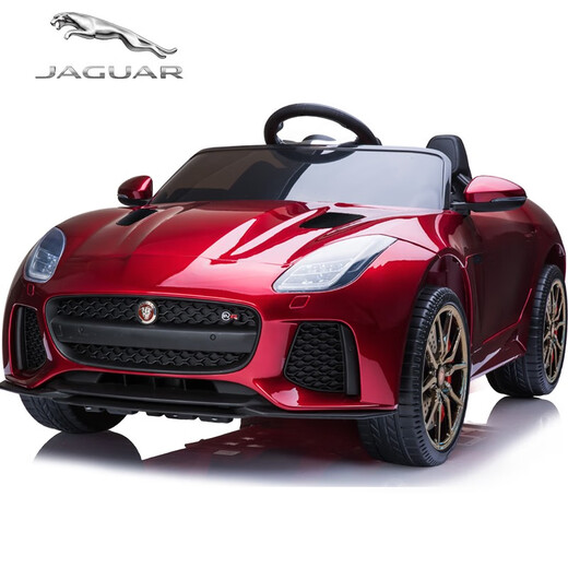 Xingchenhao Jaguar children's electric car four-wheel drive four-wheel with remote control battery car child baby toy car can sit in a stroller, painted red four-wheel drive + leather seat + swing + music + remote control