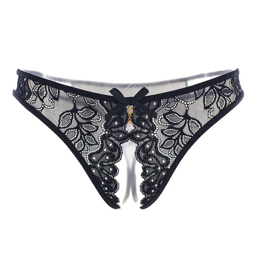 Jiumu Yadai sexy underwear women's underwear sexy pajamas lace open hollow see-through thong one size fits all black