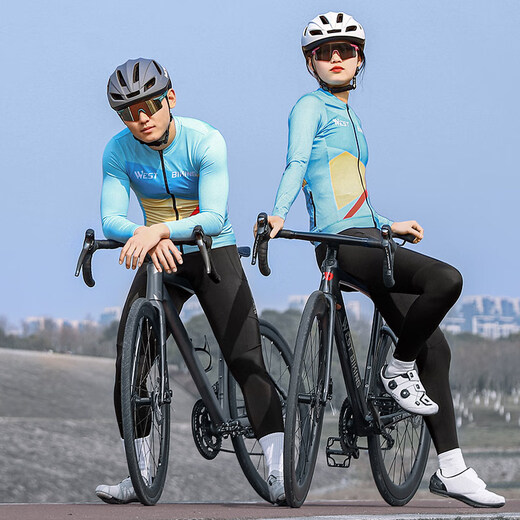 西骑者（WestBiking）自行车骑行裤骑行长裤春夏季男女海绵垫短裤山地公路车透气骑行服 黑色长裤【男款】 XL