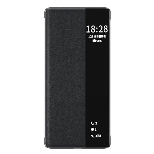 今舞 适用华为mate60pro手机壳mate60手机套高品质翻盖式皮套智能视窗全包防摔商务外壳pro+保护套 Mate60 Pro/Pro+ 黑色