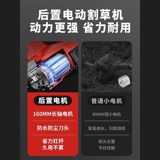 Delixi Electric brushless lithium-ion lawn mower high-power rechargeable electric household small weeding tool 9-inch brushless battery life king 7.5AH 3 batteries 1 charge