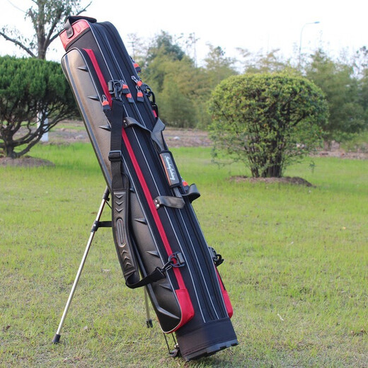Gu Shilong fishing gear bag fish gear bag 1.25 meters 1.3 1.4 1.5 1.6 meters fishing gear bag rod bag fishing bag two layers three layers 1.25 meters black red 2 layers thickened fabric