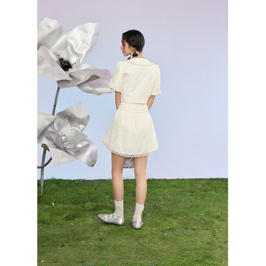 Zihan (ZIHAN) Zihan textured top and skirt suit for women summer sweet short-sleeved shirt and skirt two-piece set Mijin S