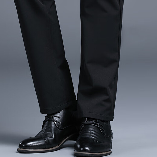 Pájaros carpinteros (tucano) pantalones casuales para hombres en el negocio de verano moda casual estiramiento delgado versátil seda de seda larga ropa para hombres negros 34
