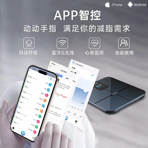凯伦诗（CLORIS） 德国品牌体重秤体脂秤电子人体秤家用智能称重秤人体体脂秤减肥专用精准 测心率体重体脂一体秤 旗舰款
