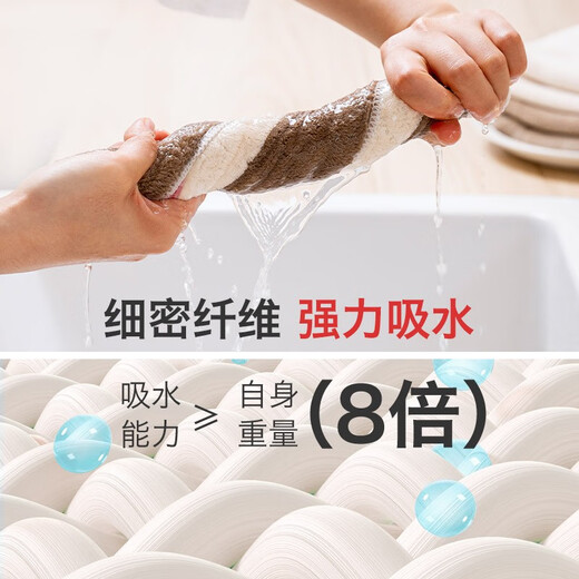 Swiss KUHN RIKON kitchen fiber rag, dishwashing cloth, scouring pad, household water-absorbing and non-linting new product launched, milk coffee white, 6 pieces, formal size, Class A certification