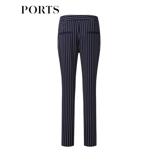 PORTS autumn and winter new women's nine-point pants vertical striped trousers SM9P008NFF081 Zhangqing striped XS (2)