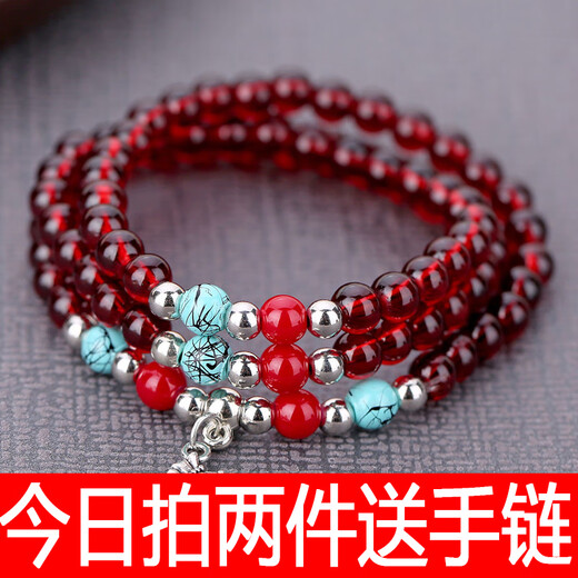 Fat Donglai's same style beeswax pendant Fu Lu Shou necklace water drop ethnic style amber old wax Ping An brand sweater for men and women Fu Lu Shou