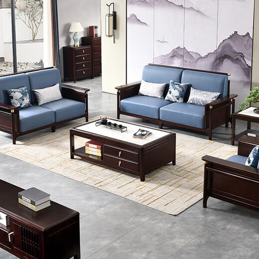 
Crown Family Yuan Crown Family Yuan 1289# solid wood square table new Chinese living room corner table square solid wood rock panel side table length 600 width 600 height 500