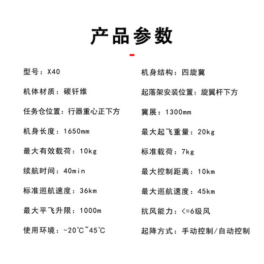 Xiangshun Vier-Achsen-Drohnen-Lastlasttransport-Stromleitung Wurfpatrouille Megaphon 7 Kilometer Jin [Jin ist gleich 0,5 kg] Langstreckenflugzeug X40 Vierachse-Drohne (mit Bildschirmfernbedienung) (mit Bildschirmfernbedienung)