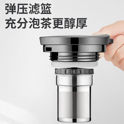 KAMJOVE double-layer thermal insulation stew kettle 316 stainless steel liner tea kettle tea water separation tea kettle tea kettle green (five elements wood) 700ml