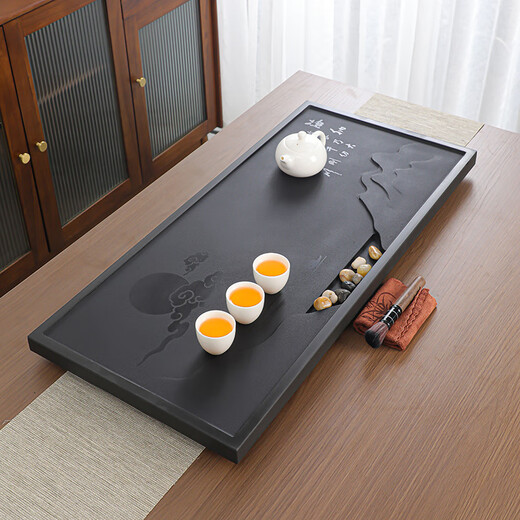 Simitang Wujin stone tea tray tea tray whole tea set set household large and small stone tea table tea tray custom logo size
