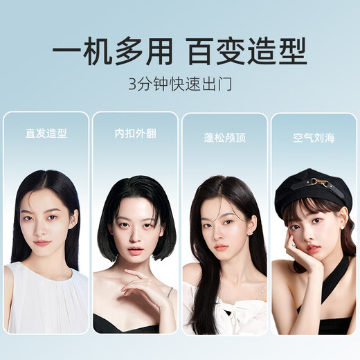 Lena straight hair comb negative ion splint straight plate clip curling comb inner buckle mini portable bangs perm comb does not damage hair short hair straightening electric comb fluffy comb LN-F7