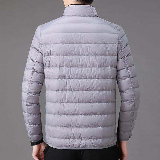 ACLOSMIL men's warm winter thin silk cotton jacket men's short casual stand-up collar top dad men's cotton coat black stand-up collar 2XL 125-140Jin [Jin equals 0.5 kg]