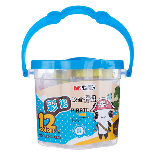 
Morning light (M/G) stationery handmade children's color mud kindergarten elementary school students toy plasticine 12 colors bucket packaging color random birthday gift for children