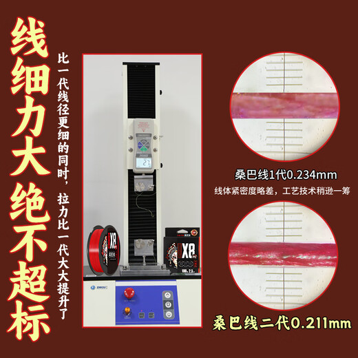 Samba Lua Samba Line 2nd Generation China Red PE Line Asia Special Main Line Micro Thing Super Smooth Non-fading Powerful Marathon Line Samba China Red 100 Meters More Professional in 38 Years No. 0.8