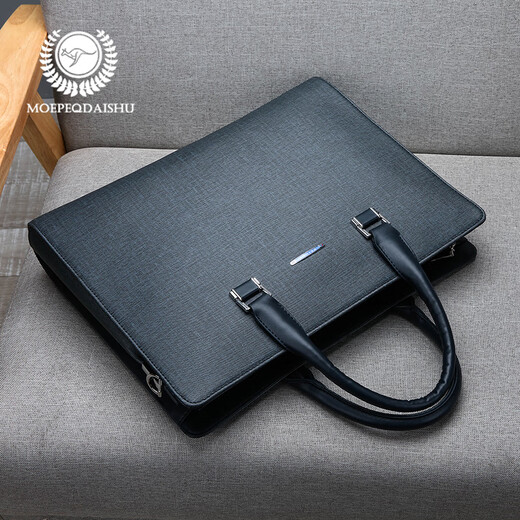 MOEPEQDAISHU men's briefcase business handbag shoulder crossbody men's bag large capacity waterproof wear-resistant horizontal computer bag backpack blue medium 14 inches