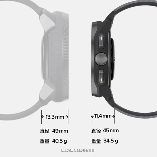 颂拓（SUUNTO）RACE S 心率血氧双频定位跑步户外运动智能手表 钛合金-石墨灰