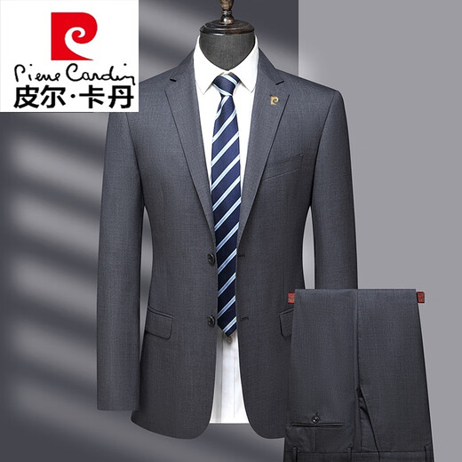 Pierre Cardin Worsted Wool Suit Men's High-end Middle-aged Men's Business Formal Wedding Suit Knitted Black MY7001 Style 170 Size Recommended 100Jin Jin is equal to 0.5kg -125Jin Jin is equal to 0.5kg