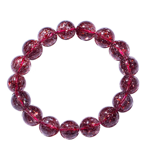 Zhimo Boutique Red Gold Strawberry Crystal Bracelet Super Seven Flower Crystal Women's Shining Diamond Blue Moonlight Tanzanite Tourmaline Strawberry Crystal Bracelet 6mm
