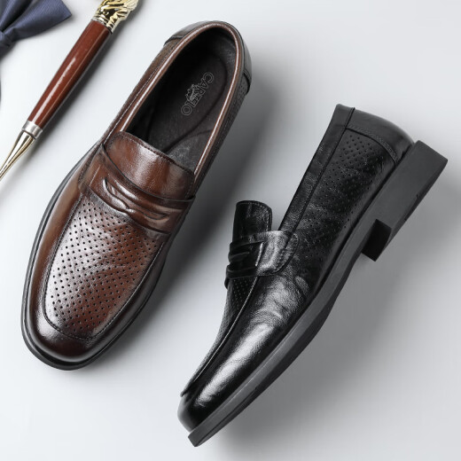 Zapatos de cuero de Cartelo para hombres zapatos casuales de negocios transpirables en verano