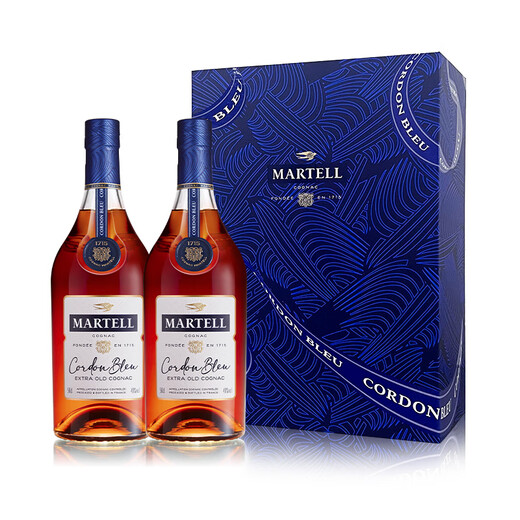 马爹利（Martell） 蓝带XO级 干邑白兰地 洋酒 500ml双支 洋酒礼盒 