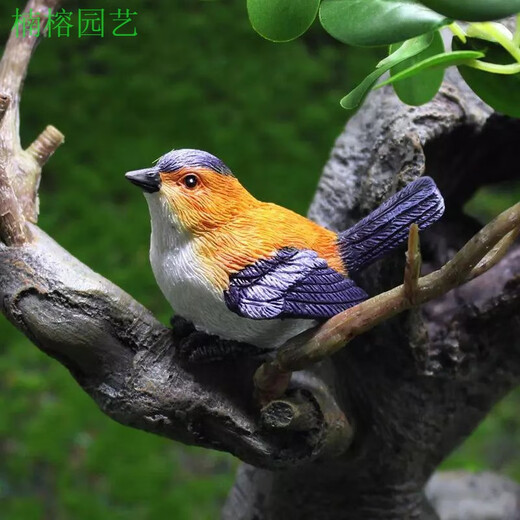 Phoebe gardening micro-landscape ornaments bird resin crafts cute simulated bird's nest gardening bonsai decorative bird eggs medium blue bird