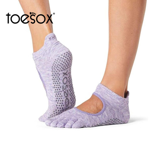 Toesox yoga socks, Pilates socks, toe socks, non-slip sports socks, Bellarina series, oatmeal color S (size 34~38)