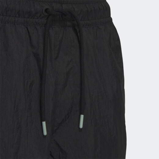 阿迪达斯 （adidas）男裤子2025夏季新款运动裤跑步训练健身透气休闲五分裤梭织宽松短 IP3882黑绿 S