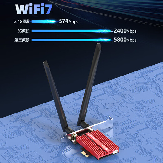 COMFASTCF-BE200Pro WiFi7无线网卡BE8800台式电脑内置PCIE接口 无线蓝牙5.4二合一双频千兆5G WiFi接收器