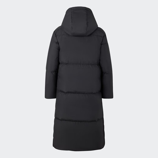 Adidas Down Jacket Jacke Frauen 2024 Neue Winter Sportbekleidung Windproof Casual Long Knie mit Kapuze Down Jacke JV6197 Schwarz/80% Ente Down M.