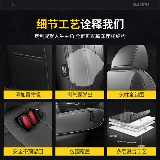 Zhihui Peugeot 5008 2008 4008 Copulador de asiento Cojón de cuero genuino Cubierta completa 3008 Especial de cuatro estaciones Automóviles General Cirlement Full-Seater Black and Grey [Patrón de automóvil original COLLEMENTO COLIMENTO CONSEJACIÓN 15-25 Modelo Peugeot CUBIERTA COMPLETA Custom Seats SEAT