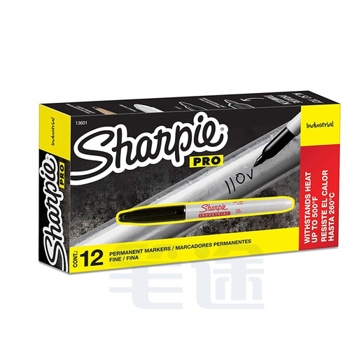 美国sharpie三福耐高温耐低温实验室记号13601笔冻存管标记工业打点产品划线环保标记笔1MM 13601黑色1mm 2支