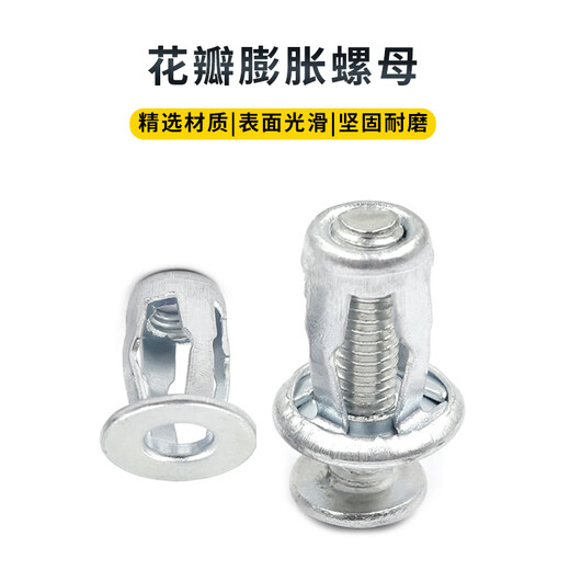 Deqi petal expansion nut lantern nut hollow iron plastic iron plate screw 4*20mm (pack of 10)