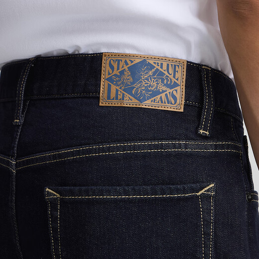 Lee Zhang Linghe endorses 25 autumn and winter new 726 straight-leg non-fading dark blue brushed men's jeans to keep warm dark blue 33