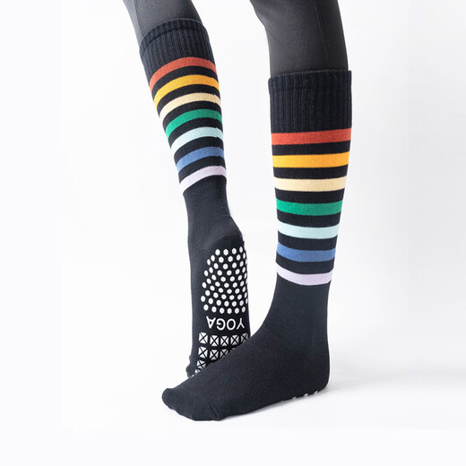 Huodiniao Yoga Socks Non-slip Professional Women's Autumn and Winter Long-Tube Pilates Special Socks for Adult Sports and Fitness Training Floor Socks. Optional Three Pairs Color Contact Customer Service for Notes
