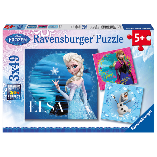 睿思（Ravensburger）冰雪奇缘儿童拼图3合1 3x49片 男孩女孩生日礼物